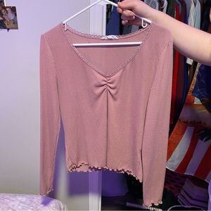 Pink ribknit women’s top
